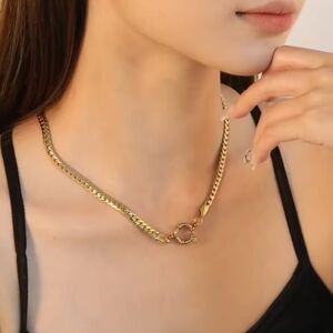 18 KT Gold Over Titanium Lobster Clasp Necklace